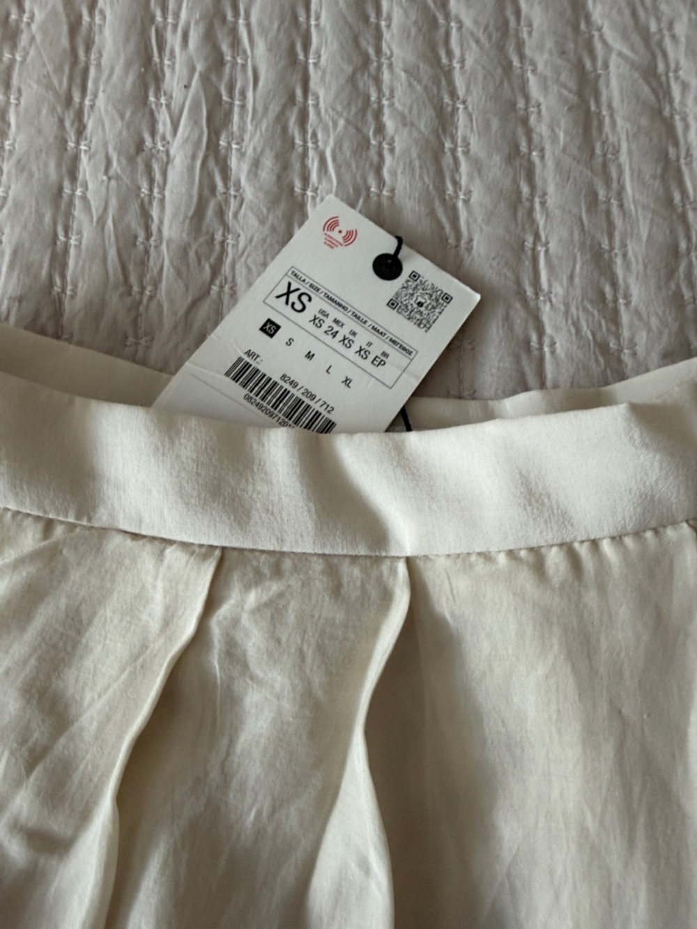 Zara Cream Bubble-Hem Midi Skirt XS NWT Fabulous❤️ - Picture 6 of 6